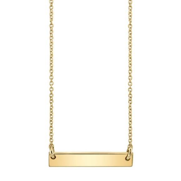 14k Solid Gold Mini Nameplate Necklace Carrie Hoffman - Picture 11 of 11